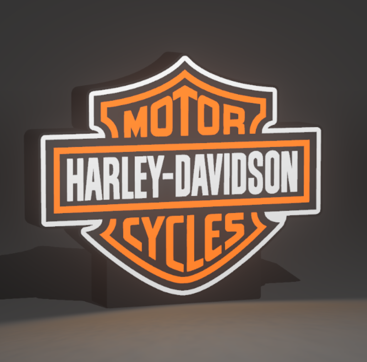 Harley Colored LED light box – custom 3D printed – Lit Layer Creations